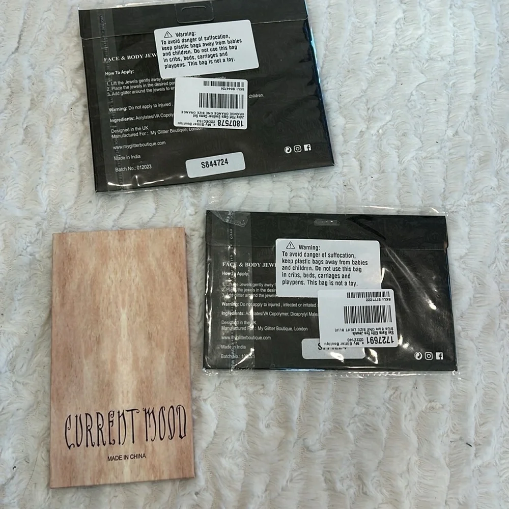 Dolls Kill current mood eyeshadow, palette, and two packs of face gems new